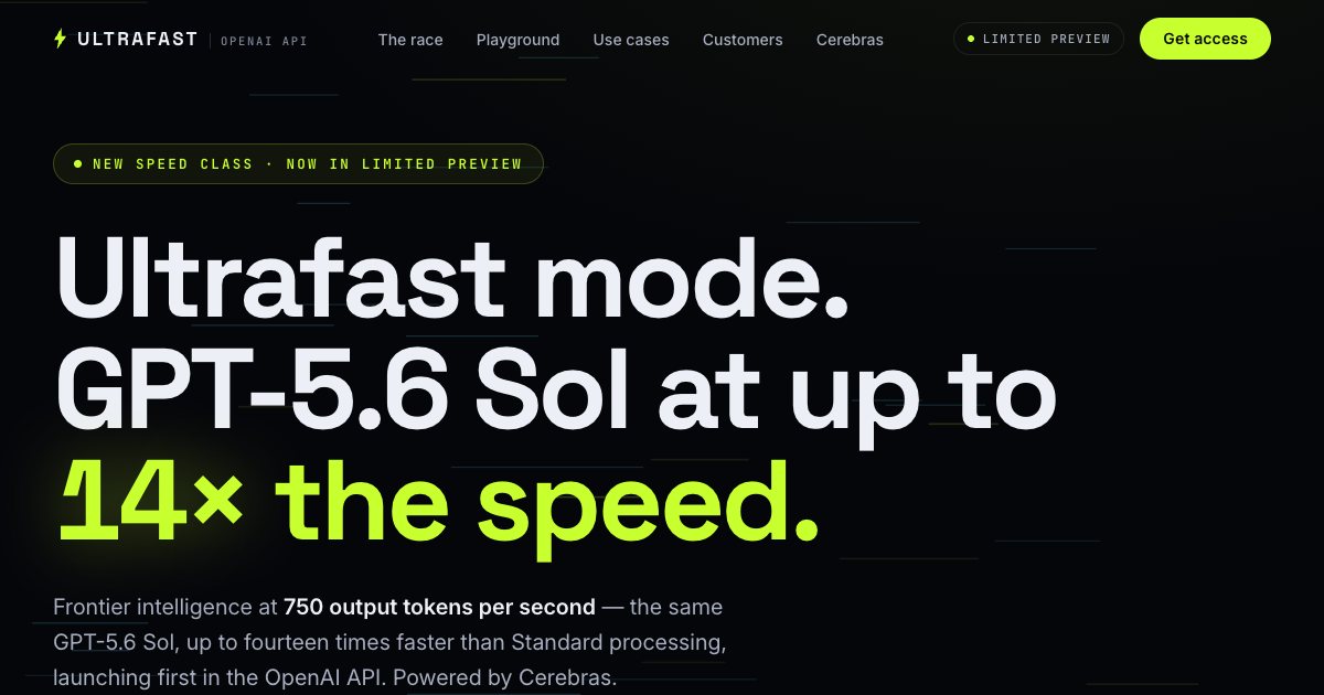 Screenshot of the Sol Ultrafast Landing Page demo