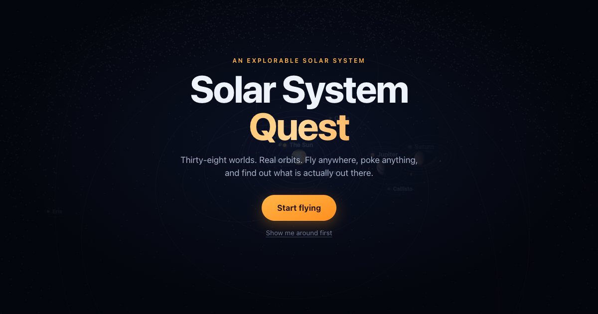 Screenshot of the Solar System demo