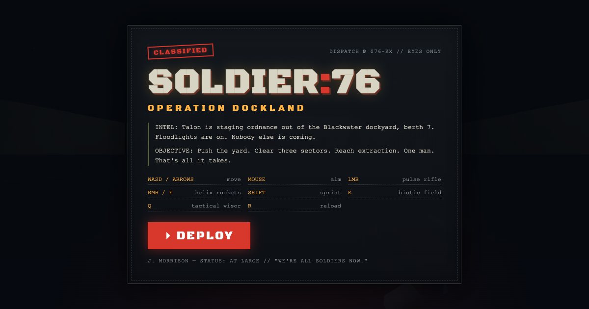 Screenshot of the Soldier76 Minigame demo