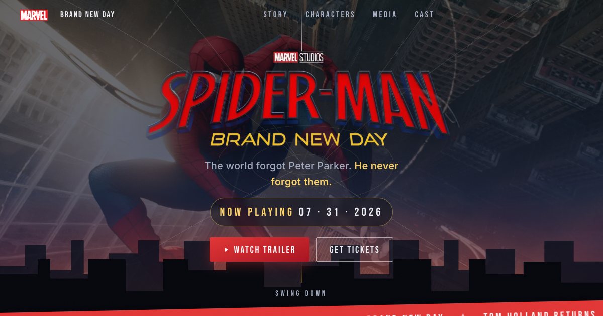 Screenshot of the Spider Man Bnd Landing Page demo