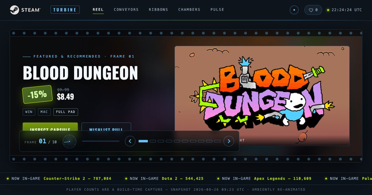 Screenshot of the Steam Landing Page demo