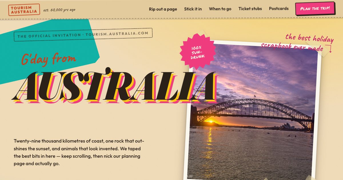 Screenshot of the Tourism Australia Landing Page demo