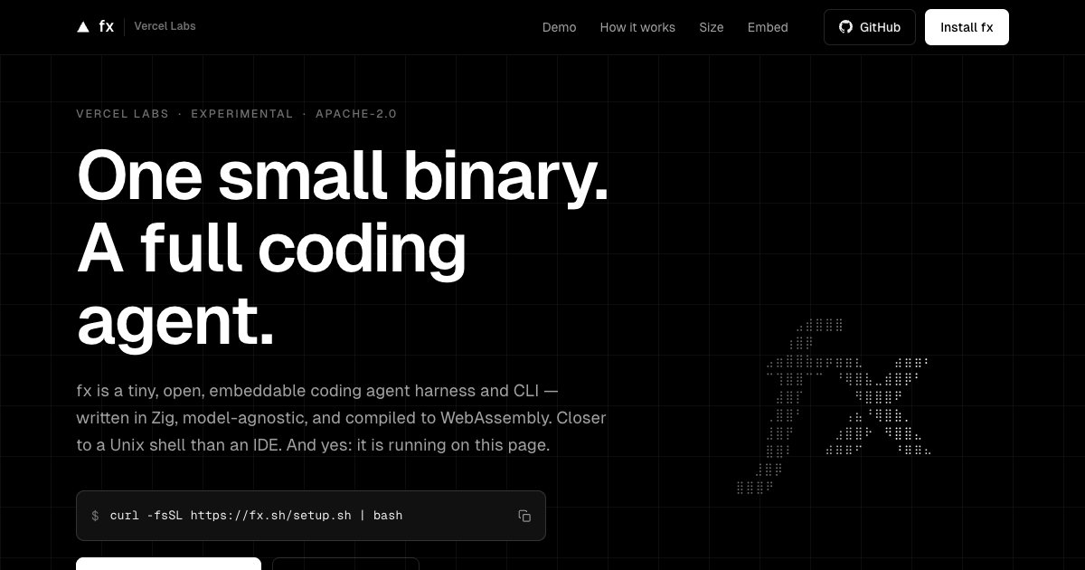 Screenshot of the Vercel Fx Landing Page demo