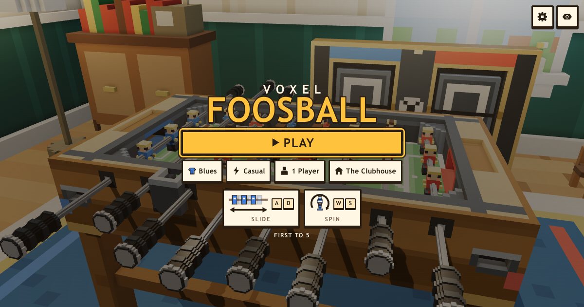 Screenshot of the Voxel Foosball demo