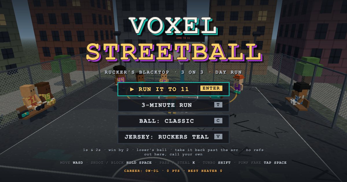 Screenshot of the Voxel Streetball demo