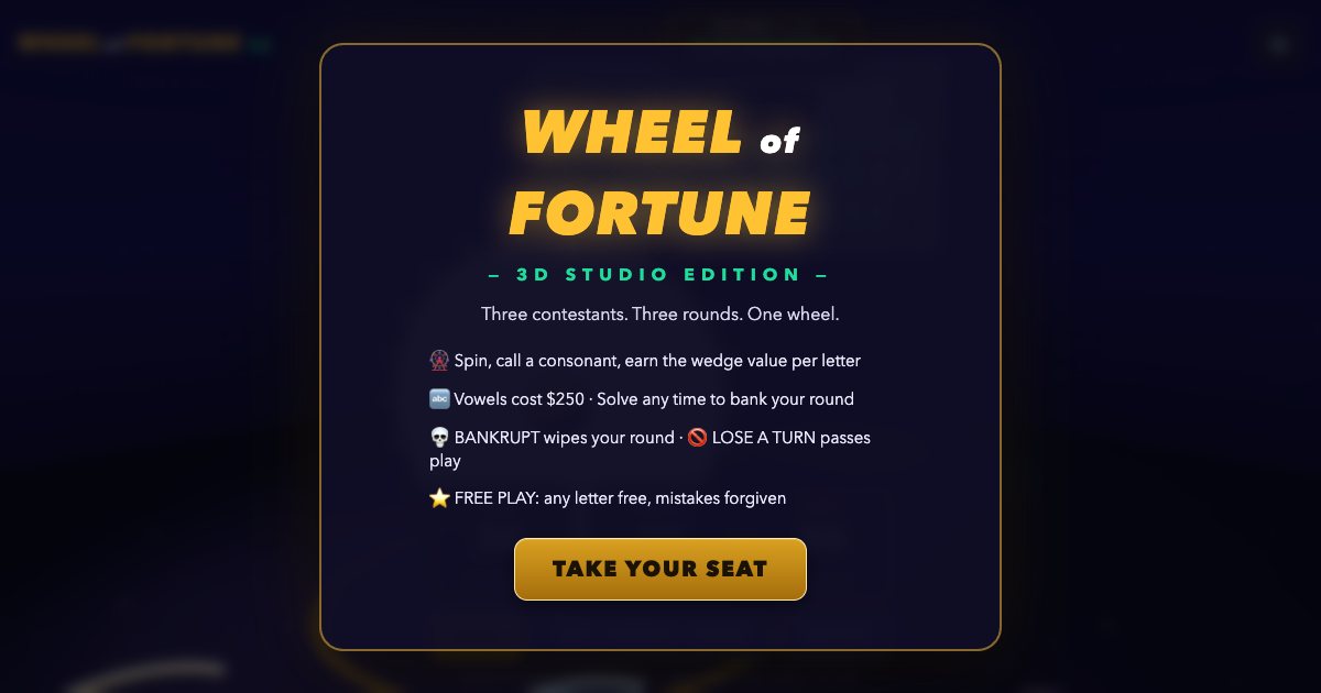 Screenshot of the Wheel Of Fortune demo