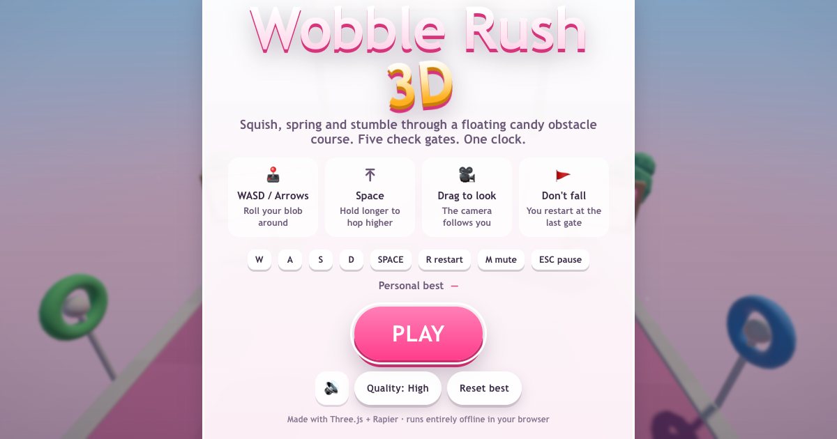 Screenshot of the Wobble Rush demo