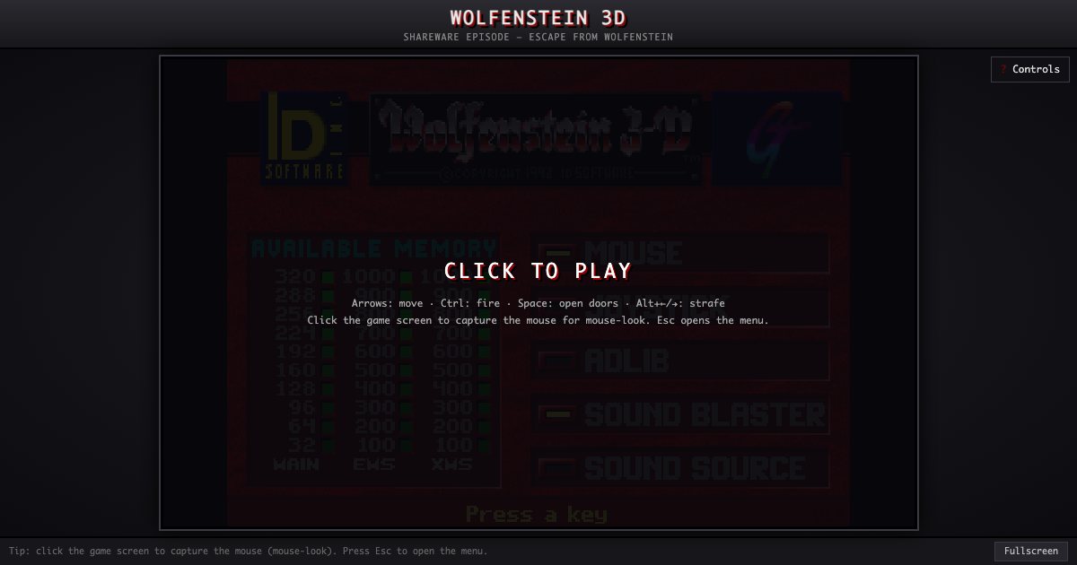 Screenshot of the Wolfenstein 3D demo