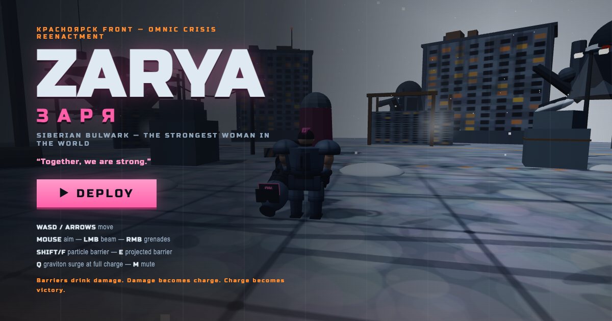Screenshot of the Zarya Minigame demo